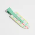 Cute pastel plaid duckbill hair clip, sweet summer fresh hair accessory for daily styling. - Striped Checkered Green Pink Yellow