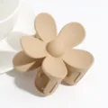 Matte flower hair claw clip in nude beige color, cute aesthetic hair accessory for women. - Khaki