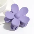Cute matte purple flower hair claw clip, stylish sweet hair accessory for women daily styling. - Deep purple