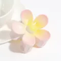 Gradient macaron flower hair claw clip with matte finish, cute daily hair accessory detail. - Gradient Pink
