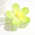 Matte green gradient flower hair claw clip, cute floral hair accessory for daily styling. - Gradient Green
