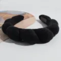 Zwarte wolk spons haarband minimalistische schattige haaraccessoire voor mode - Zwart