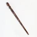 Elegant vintage acetate hair stick with unique twisted top design for stylish hair bun updos. - Yellow Brown