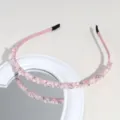 Diadema cristal strass rosa elegante accesorio cabello brillante para mujer moda chic - Cristal Diamante de Imitación Rosa