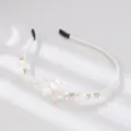 Elegante diadema blanca de cristal y diamantes de imitación, accesorio de pelo brillante. - Cristal de Cuentas Blanco