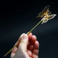 Elegant golden butterfly hair stick with intricate filigree wing design for women hair styling - Gold Butterfly (6129792203154)