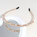 Diadema fina de cristal y strass champagne elegante accesorio de pelo variante mujer - Cristal Diamante de Imitación Champán