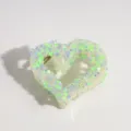 Fashion rhinestone heart hair claw clip for women, sparkling crystal hair accessories for daily wear. - Round Sequin Rhinestone Green