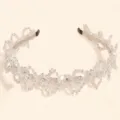 Diadema de estrás cristal variante, elegante tocador para cabello vintage accesorio mujer. - Flor de Cristal Blanca