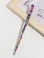 Acetate hair stick, colorful pattern twisted design, elegant hair accessory for women. - Multicolor Blue Rose Red