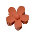 Cute matte flower hair claw clip in sweet macaron color, versatile hair styling accessory for women. - Matte Dark Orange