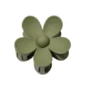 Green matte flower hair claw clip, cute pastel hair accessory for styling and daily wear. - Matte Army Green