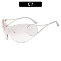 Occhiali da sole stella Y2K stile hip hop punk variante C7 occhiali sportivi moda fashion - Stella d'Argento (C7) / Montatura Argento Specchio Sfumato