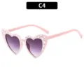 Bonitas Gafas de Sol Infantiles Corazon Strass Rosa con Proteccion UV400 Estilo C4 - Rosa Claro