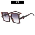 Fashion irregular bat sunglasses for women men, trendy vintage tortoise shell sun glasses. - Mixed Tortoise Frame Double Gray Lens
