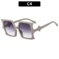 Fashionable bat shape sunglasses with gradient lenses C4 color stylish eyewear for women - Grey Frame Grey Lens