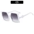 2024 New Fashion Irregular Bat Shape Sunglasses Trendy Summer Cool Sun Glasses UV400 - Solid White Frame Gray Lens