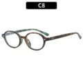 Lunettes de vue rondes vintage anti-lumière bleue avec monture écaille de tortue. - C8-Monture Écaille Verres Transparents
