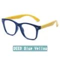 Children flexible anti-blue light glasses with cute blue yellow frame for kids daily wear. - C10-Deep Blue Frame Yellow Legs