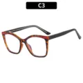 Fashion square TR90 anti-blue light glasses frame C3 variant, stylish eyewear for daily use. - Tortoise Frame / Black Legs (C3)