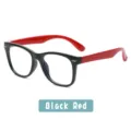 Kids Anti-Blue Light Glasses Black Red Flexible Silicone Optical Frame for Daily Wear - C4-Black Frame Red Legs