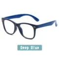 Kids ultra-light flexible silicone anti-blue light glasses for boys and girls comfy eyewear frame. - C1-Deep Blue Frame Deep Blue Legs
