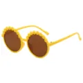 Occhiali da sole rotondi bambini simpatici con fiori gialli, protezione anti-uv bimbo - Giallo