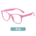 Pink kids anti blue light glasses flexible silicone optical frame for children daily wear - C2-Pink Frame