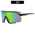 Lunettes de soleil de sport outdoor grand cadre tendance avec verres réfléchissants pour cyclisme. - C6-Monture Noire Miroir Rose