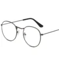 Montura de gafas redonda vintage de metal retro optica para hombres y mujeres ropa diaria - Montura Gunmetal