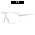 Lunettes de soleil de sport cyclisme à monture blanche et verres clairs pour le sport - C9-Monture Blanche Verres Transparents