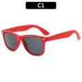Kids Red Classic Wayfarer Sunglasses UV Protection Summer Beach Party Eyewear C1 - Square Frame (2140 Kids) / Red Frame Grey Lens