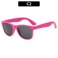 Kids Neon Pink Classic Wayfarer Sunglasses Summer Beach Party Eyewear UV Protection - Square Frame (2140 Kids) / Rose Red Frame Grey Lens