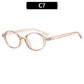 Lunettes rondes vintage transparentes marron clair, élégante monture claire pour un usage quotidien. - C7 Monture Champagne Verres Blancs