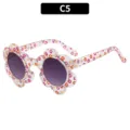 Children flower sunglasses transparent frame cute sun glasses variant C5 for kids - Transparent Frame Double Gray Lens