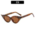 Lunettes de soleil style œil de chat mode femme en écaille avec verres marron variante C6. - C6-Monture Écaille Verre Thé