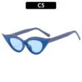 Lunettes de soleil œil-de-chat femme tendance vintage avec verres bleus style variante C5. - C5 Monture Gris Bleu Lentille Bleue