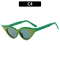 Lunettes de soleil œil-de-chat vertes et élégantes pour femme, style rétro variante C4. - Monture Verte Verres Verts