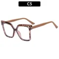 TR90 Blaulichtfilter quadratische Brille, Schildpatt Front und hellbraune Buegel C5. - Schildpatt Rahmen Kaffeebraune Bügel