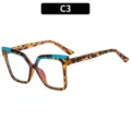 TR90 Blaulichtfilter Brille Quadratischer Optischer Rahmen Schildpatt mit Blau C3 Variante - Schildpatt Rahmen Blaue Akzente