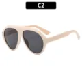 Gafas de sol oversize estilo Y2K para mujer y hombre, gafas de sol retro vintage de moda actual. - Montura Blanco Crema Lentes Grises