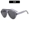 Gafas de sol deportivas de ciclismo futuristas grises Y2K hombre mujer proteccion UV moda - Montura Gris Transparente Lentes Grises