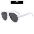 Y2K moda gafas de sol futuristas montura blanca gruesa retro gafas hombre mujer - Montura Blanca Lente Gris