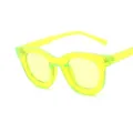 Neon groene transparante zonnebril, trendy dik montuur mode brillen voor dames en heren cool. - Neon Groen