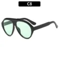 Gafas de sol futuristas estilo Y2K montura gruesa lentes verdes, deportivas de moda. - Montura Negra Lente Verde