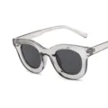 Trendy dikke doorzichtige grijze zonnebril met donkere glazen voor een stijlvolle dagelijkse look. - Transparant Grijs Frame Grijze Lens