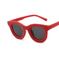 Stijlvolle rode dikke montuur zonnebril voor dames en heren, modieuze retro zonnebril. - Rood Frame Grijze Lenzen