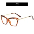 Monture de Lunettes Anti Lumiere Bleue Cat Eye C2, Lunetterie Optique Cristalline Mode. - Monture Léopard