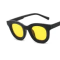 Zonnebril met dik zwart montuur en gele glazen trendy mode stijlen nieuwe variant SKU - Zwart Frame Gele Lenzen