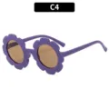 Kinder Sonnenbrille Blumenform lila Farbvariante UV Schutz Sonnenbrille für Kinder C4 - Sonnenblume Stil (C4) / Dunkellila